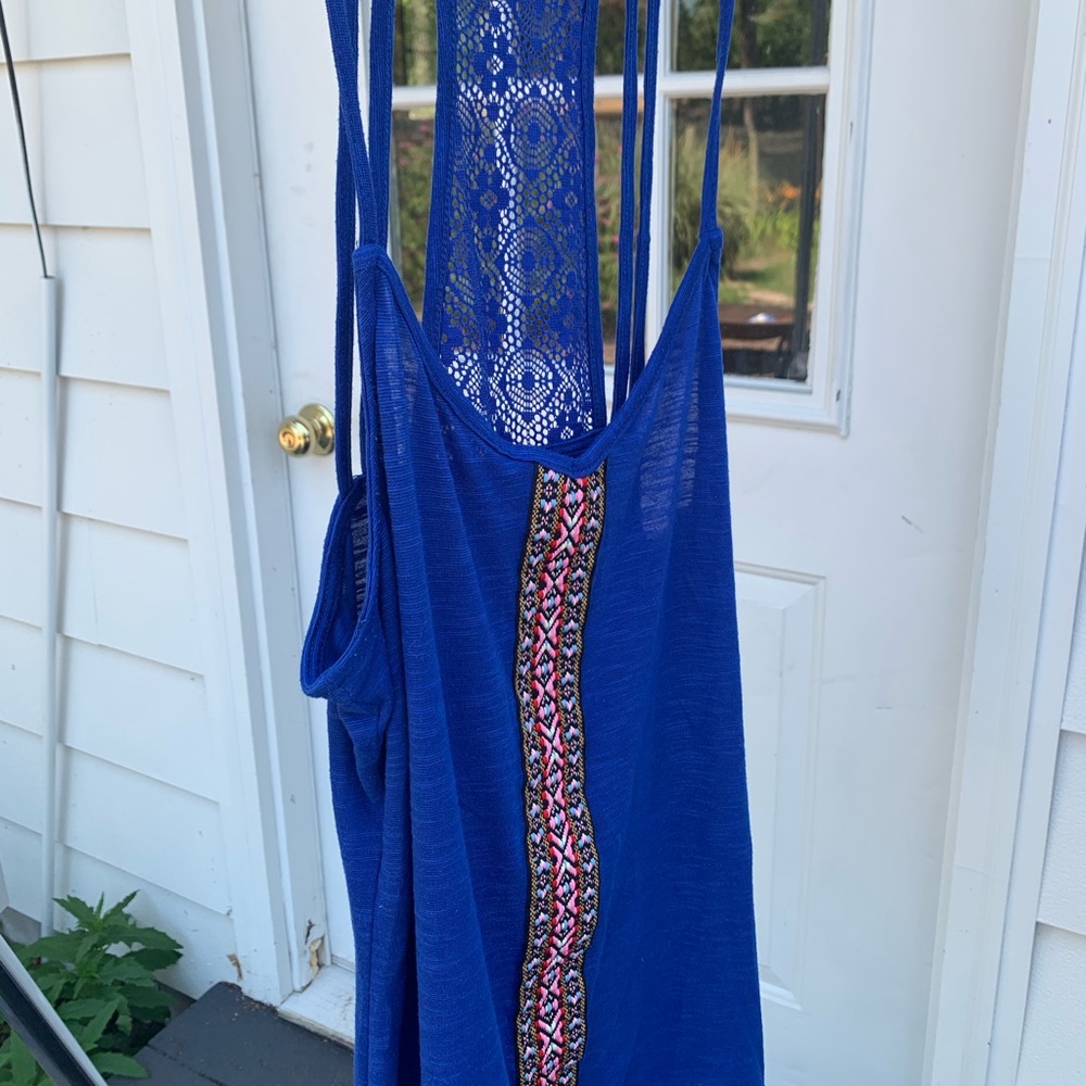 Royal blue aztec racerback tank